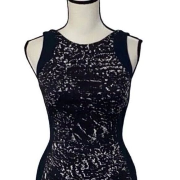 Antonio Berardi Abstract Sleeveless Crepe Sheath Dress - Picture 2 of 11